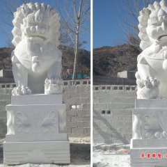 3米高石頭獅子，石雕獅子雕塑