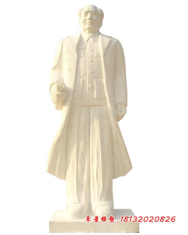 漢白玉毛主席雕塑，石頭毛主席雕塑 (1)