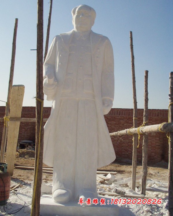 漢白玉毛主席雕塑，石頭毛主席雕塑 (3)