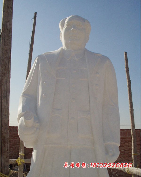 漢白玉毛主席雕塑，石頭毛主席雕塑 (4)