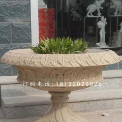 砂巖花盆雕塑，公園景觀石雕