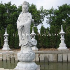 漢白玉觀音菩薩，石雕佛像