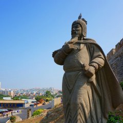 景區古代名人鄭成功銅雕像